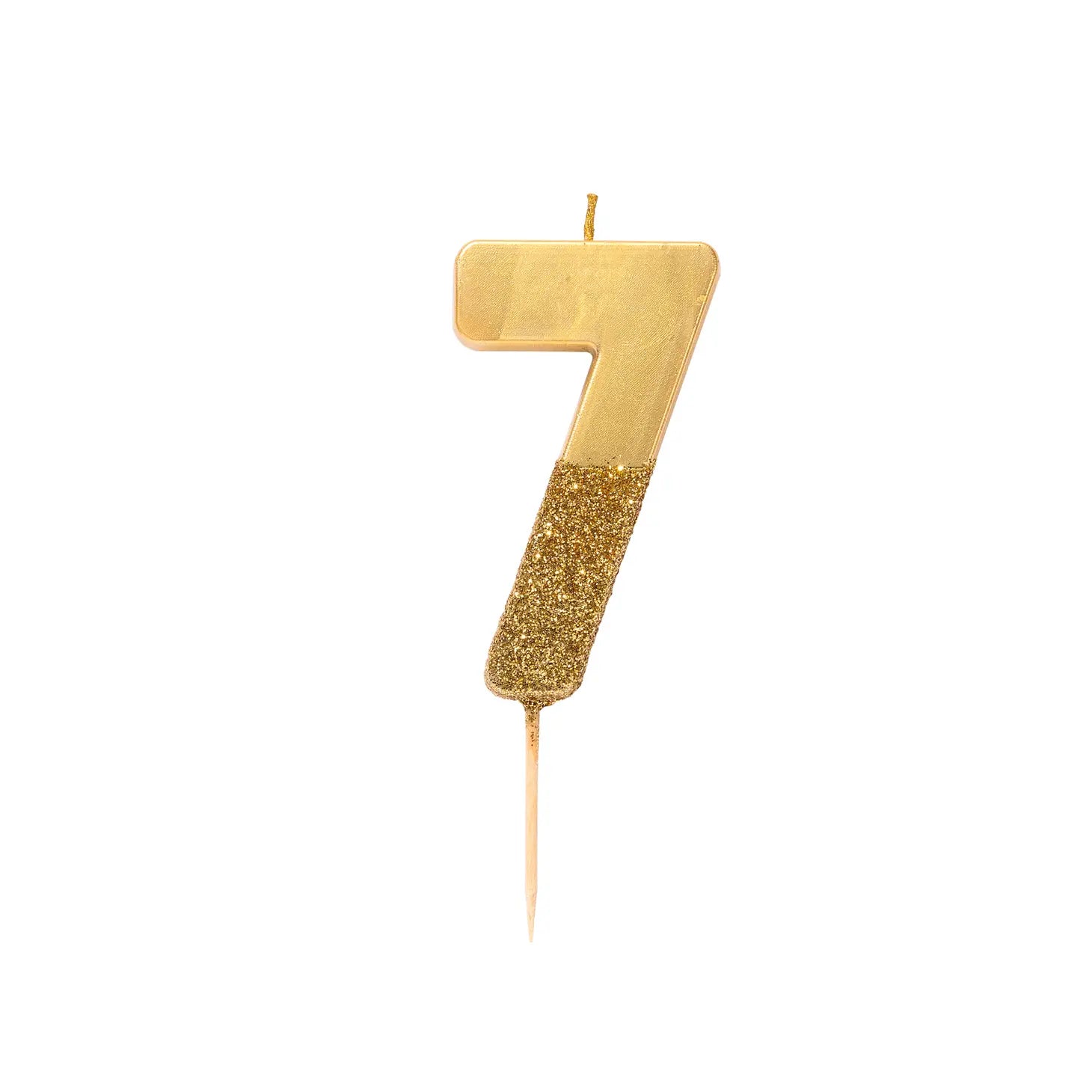 Gold Glitter Number Candle