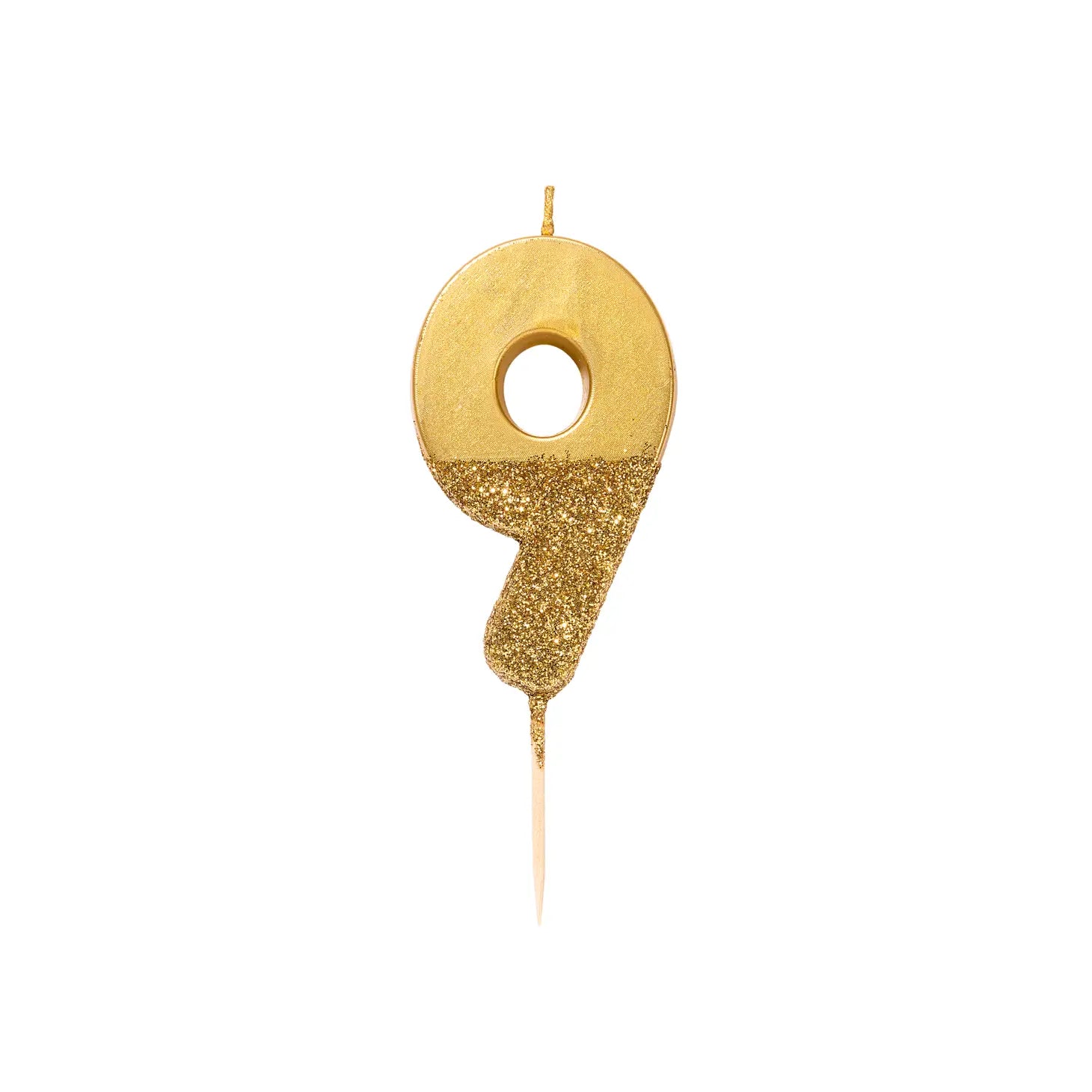 Gold Glitter Number Candle
